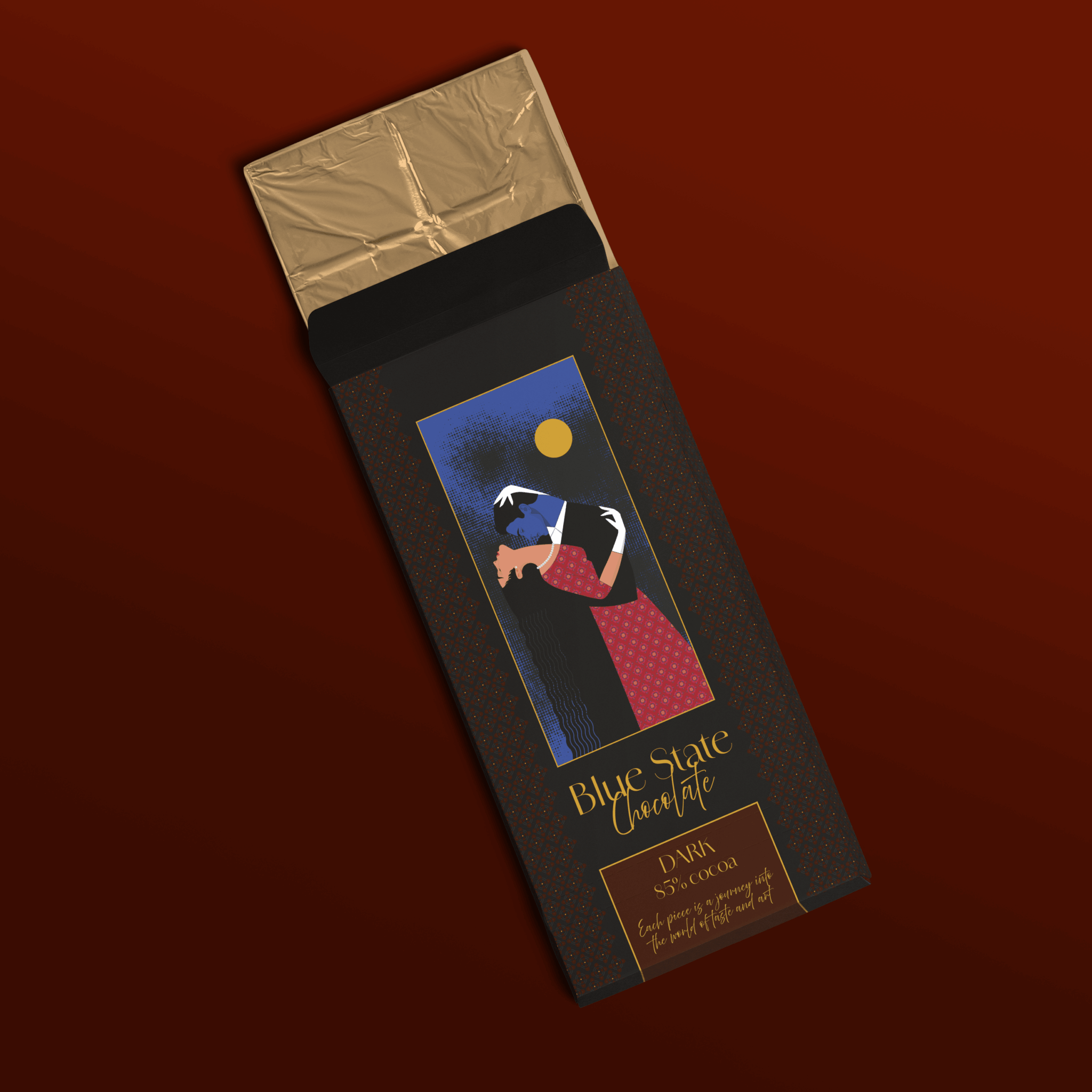 Elegancki projekt opakowania czekolady premium