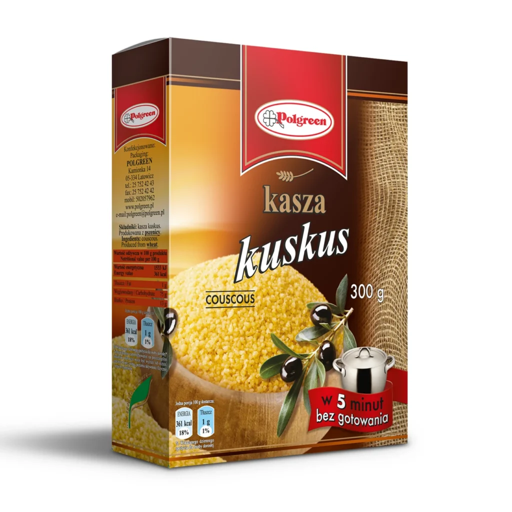 Projekt opakowań kartonowych produktów spożywczych-Kuskus