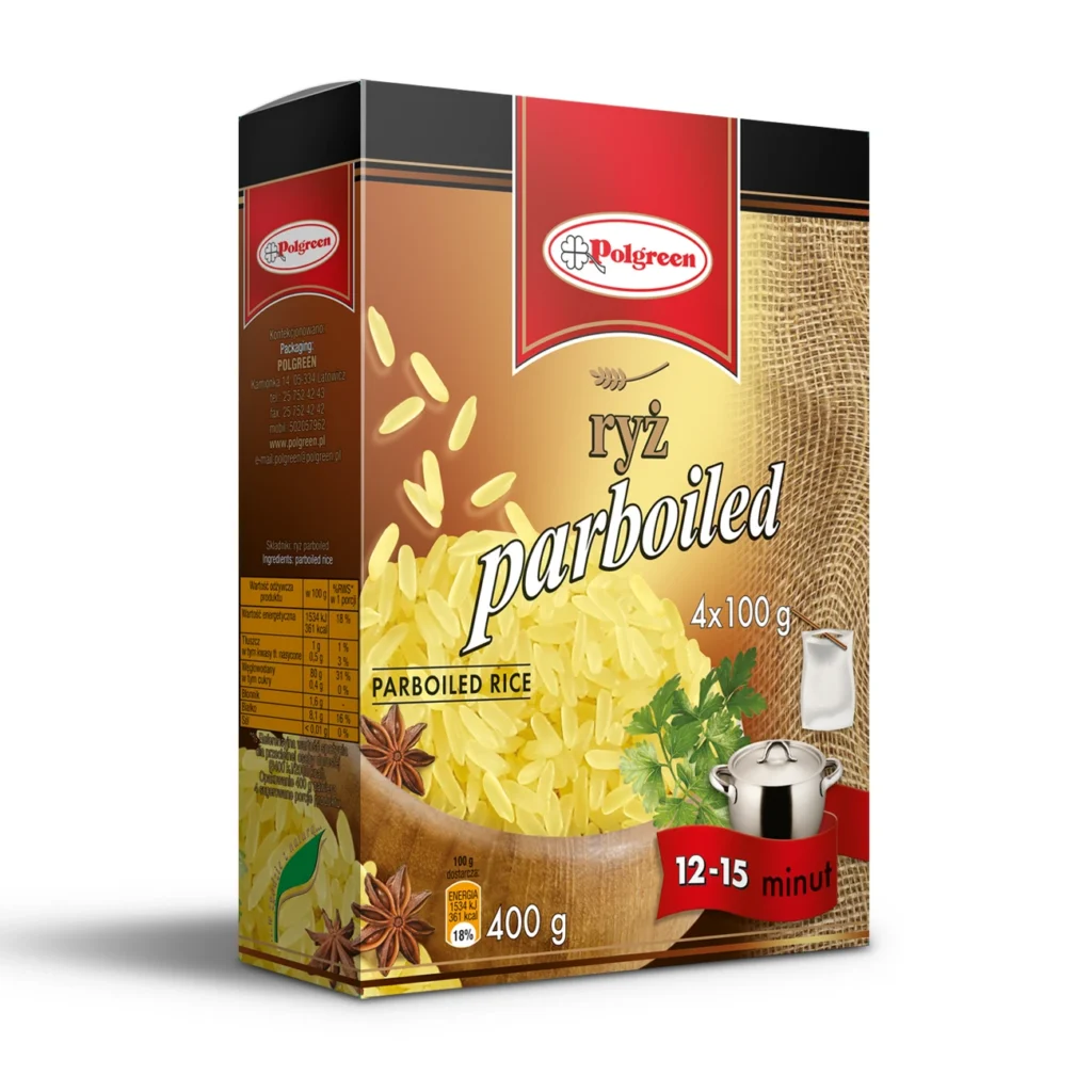 Projekt opakowań kartonowych produktów spożywczych-Ryż parboiled