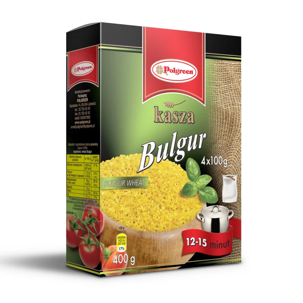 Projekt opakowań kartonowych produktów spożywczych-kasza bulgur