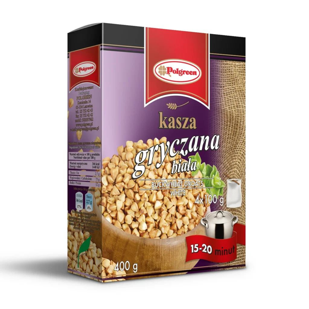 Projekt opakowań kartonowych produktów spożywczych-kasza gryczana biała